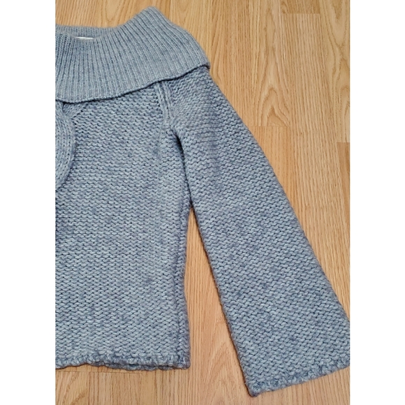 Michael kors alpaca blend cable knit cowl neck longsleeve pullover sweater gray - Picture 3 of 10